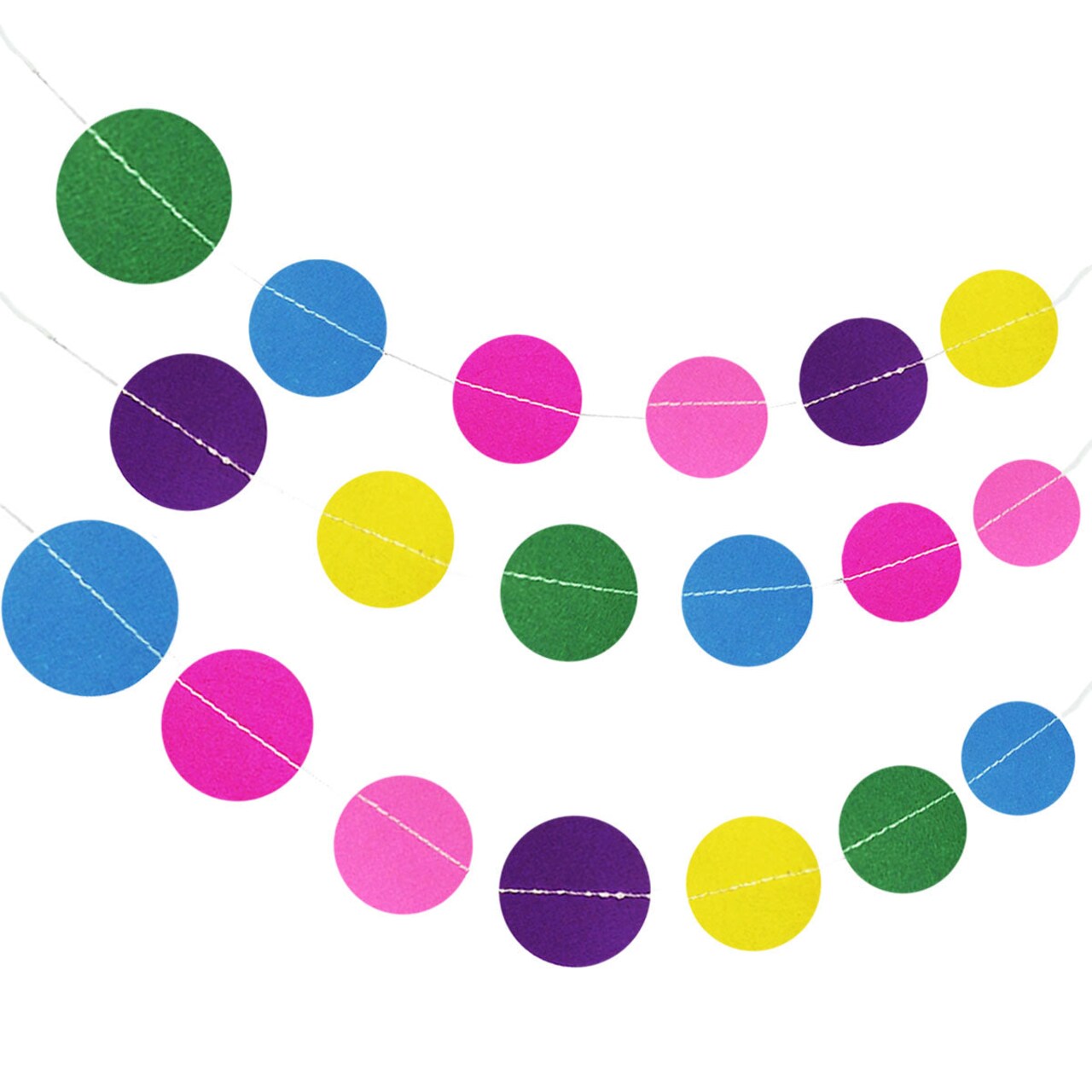 Wrapables 13ft Paper Circle Dot Garland Party Decorations Set of